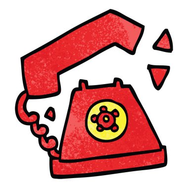 çizgi film doodle retro telefon