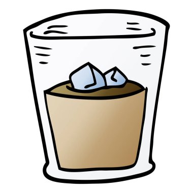 çizgi film doodle viski cam