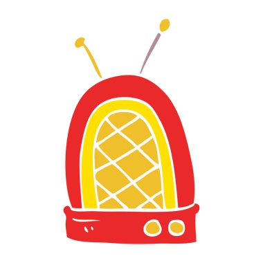 çizgi film doodle retro radyo