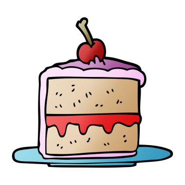 çizgi film doodle pasta dilimi