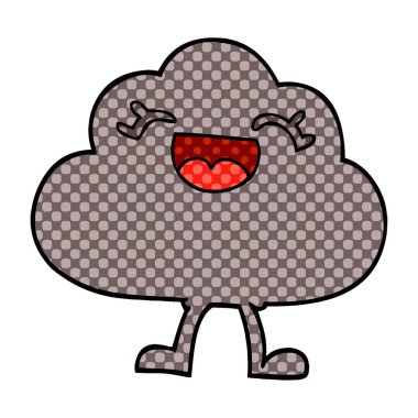 çizgi film doodle mutlu gri bulut