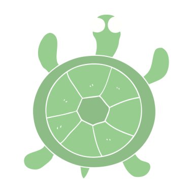 düz renk tarzı çizgi film kaplumbağa