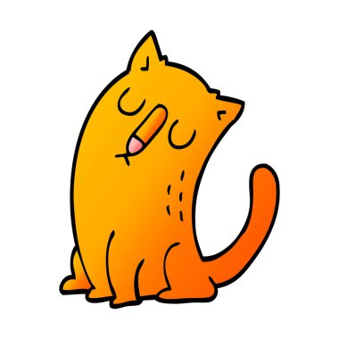 çizgi film doodle komik kedi