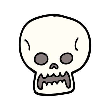 çizgi film doodle Cadılar Bayramı kafatası