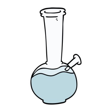 çizgi film doodle bong beyaz arka plan üzerinde