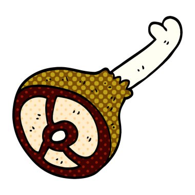 iyi pişmiş et karikatür doodle