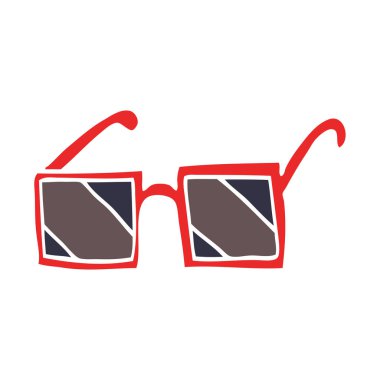 çizgi film doodle kare güneş gözlüğü