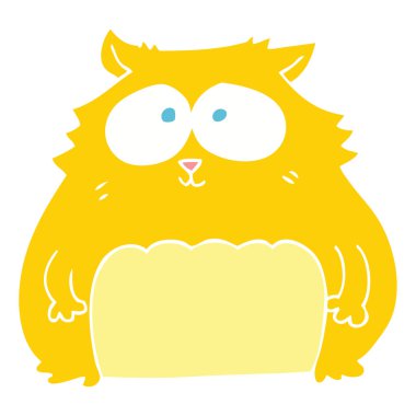 kedi düz renkli çizimi