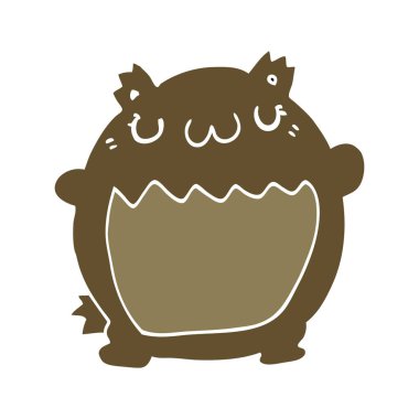 düz renk tarzı çizgi film ayı