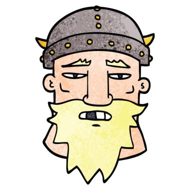 çizgi film doodle viking yüz