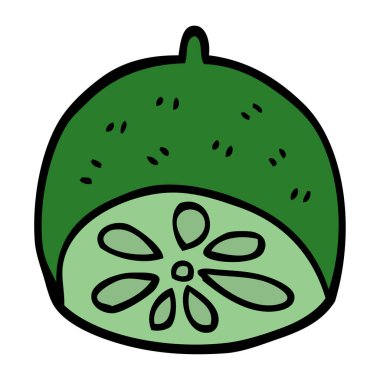 çizgi film doodle limon meyve