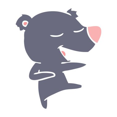 düz renk tarzı çizgi film ayı