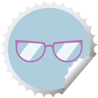 etiket damga yuvarlak gözlük grafik vektör çizim
