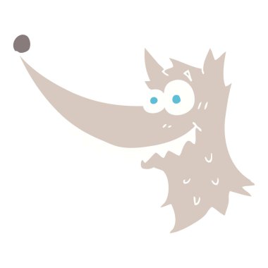 düz renkli çizimi kurt kafası