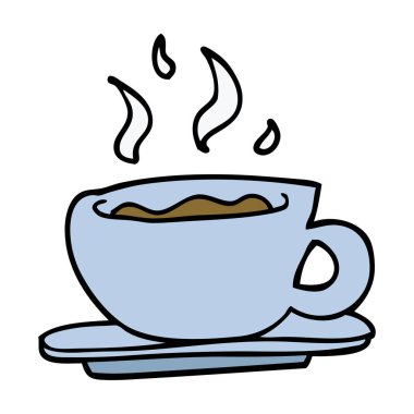 çizgi film doodle kahve fincanı