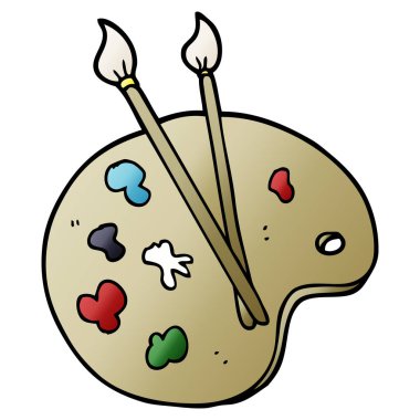 çizgi film doodle sanatçı paleti