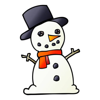 çizgi film doodle geleneksel kardan adam