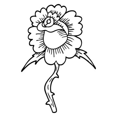 çizim karikatür gül dövme sembolü