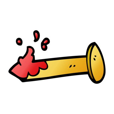 çizgi film doodle kanlı çivi