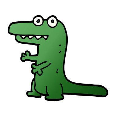 çizgi film doodle deli timsah