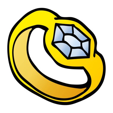 vektör degrade illüstrasyon karikatür elmas yüzük