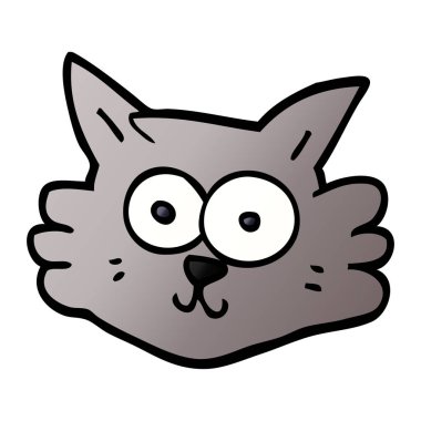 karikatür kedi yüz doodle