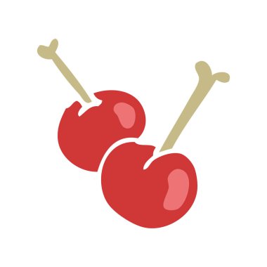 çizgi film doodle kırmızı kiraz