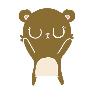 huzurlu düz renk tarzı çizgi film ayı yavrusu