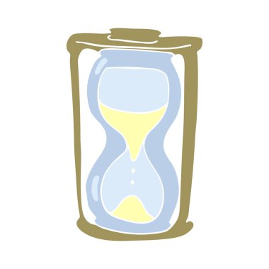 kum saati düz renkli çizimi