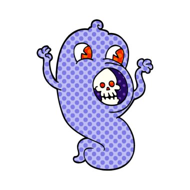 karikatür canavar beyaz arka plan üzerinde doodle