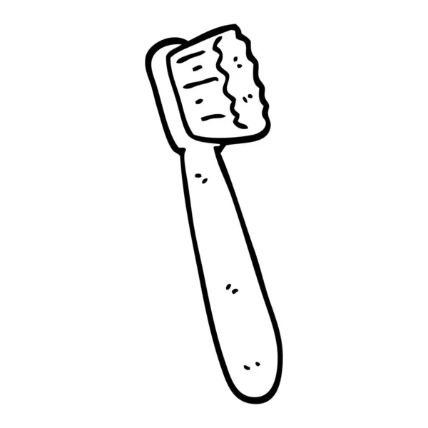Zwart Wit Cartoon Tandenborstel — Stockvector