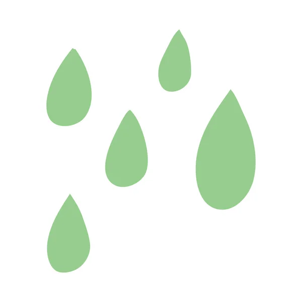 Cartoon Doodle Green Paint Droplets — Stock Vector
