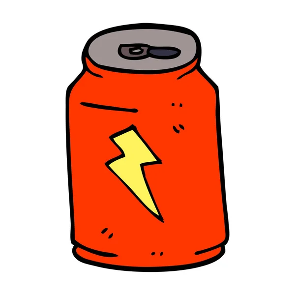 Bebida Energia Doodle Desenhos Animados — Vetor de Stock