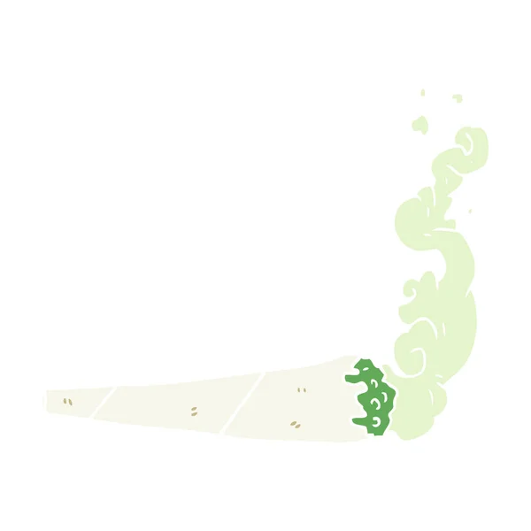Plat Couleur Style Dessin Animé Marijuana Joint — Image vectorielle