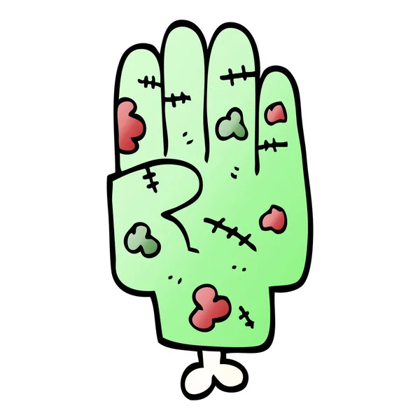 Vector Kleurovergang Illustratie Cartoon Zombie Hand — Stockvector