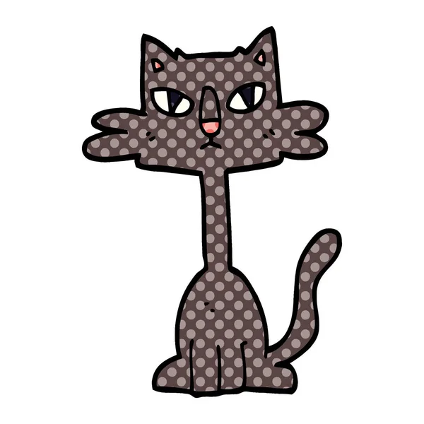 Dibujos Animados Garabato Divertido Gato — Vector de stock