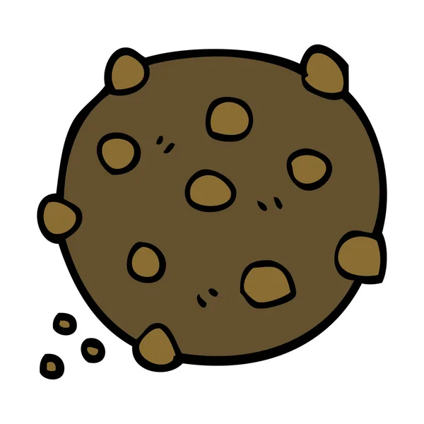 Cartoon Doodle Chocolate Chip Cookie — Stockvector