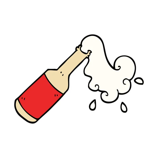Hand Drawn Doodle Style Cartoon Foaming Bottle — Stock Vector