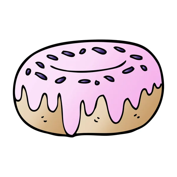 Cartoon Doodle Donut Med Strössel — Stock vektor