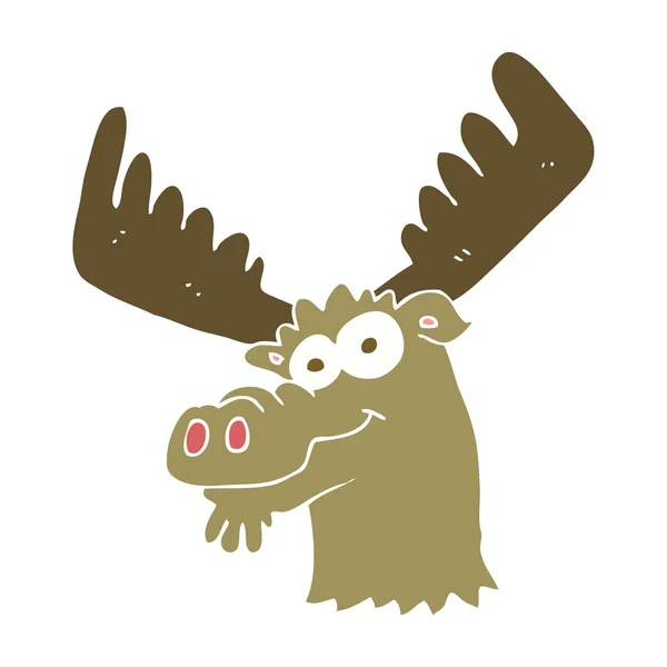 Flat Color Illustration Moose — Stock Vector