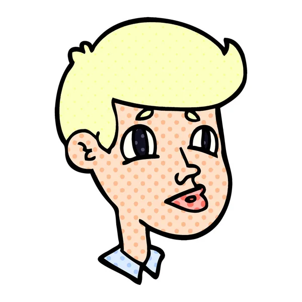 Cartoon Doodle Boy Face — Stock Vector