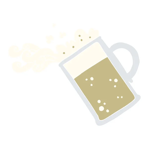 Illustration Couleur Plate Verser Bière — Image vectorielle