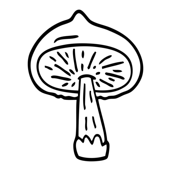 Linha Desenho Desenho Animado Cogumelo — Vetor de Stock