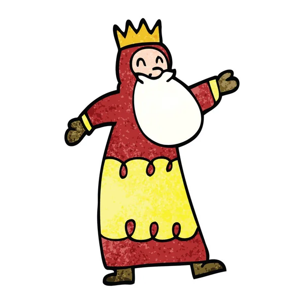漫画落書き賢明な王 — ストックベクタ