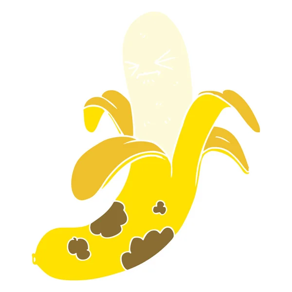 Estilo Cor Plana Desenhos Animados Banana Podre —  Vetores de Stock