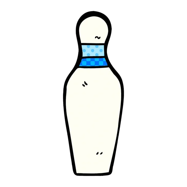 Çizgi Film Doodle Bowling Pin — Stok Vektör