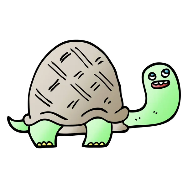 Gradient Vektorillustration Cartoon Happy Turtle — Stock vektor