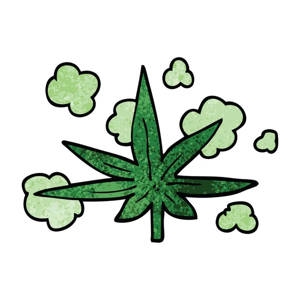 Cartoon Doodle Marihuanablad — Stockvector