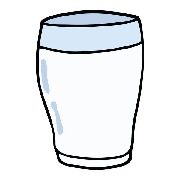 Dibujos Animados Garabato Vaso Leche — Vector de stock