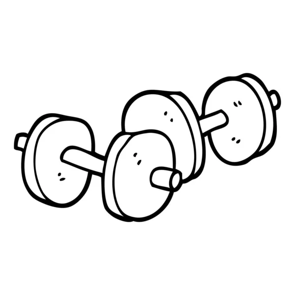 Black White Cartoon Pair Dumbbells — Stock Vector